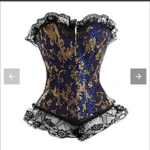 Plus size lace trimmed corset